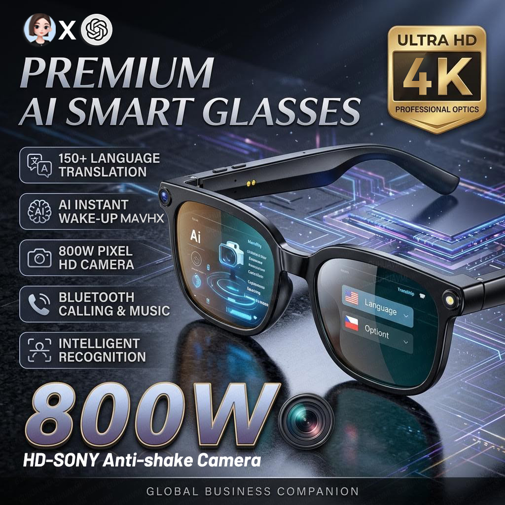 Smart Glasses Ar - 2026 4K 8MP Smart Glasses Heren