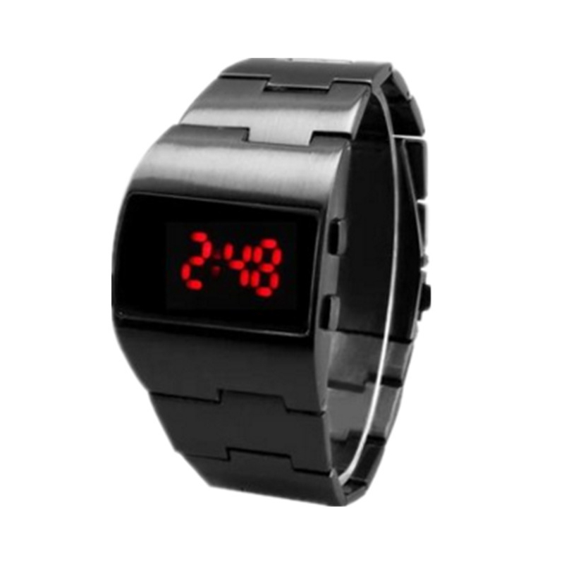 Electronics Gadgets For Men - Digitale herenhorloges zwarte roestvrijstalen armband heren