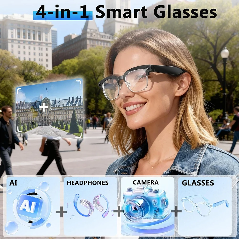 4K Smart AI Bril met 8MP camer - Smart Glasses Ar recensie en prijs