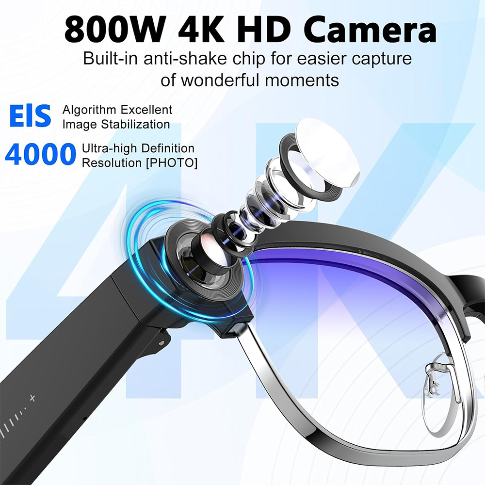 4K Smart AI Bril met 8MP camer - Smart Glasses Ar recensie en prijs